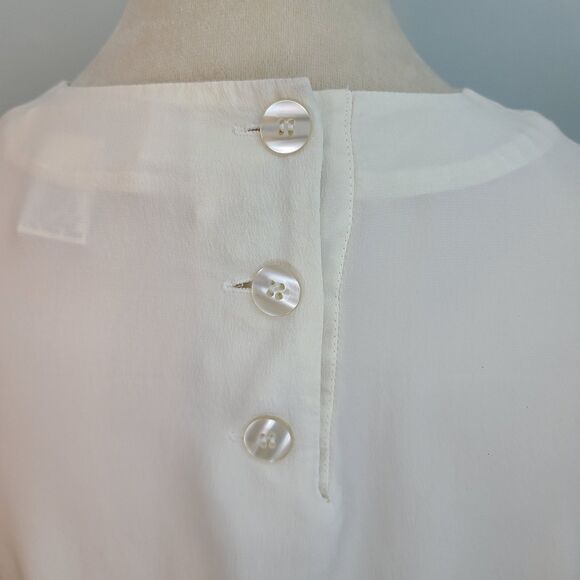 Casual Corner Womens S Silk Ivory Tunic Blouse Cami VTG Careerwear Casual Party - Picture 6 of 10